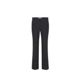 Pantalon en laine et soie en noir .